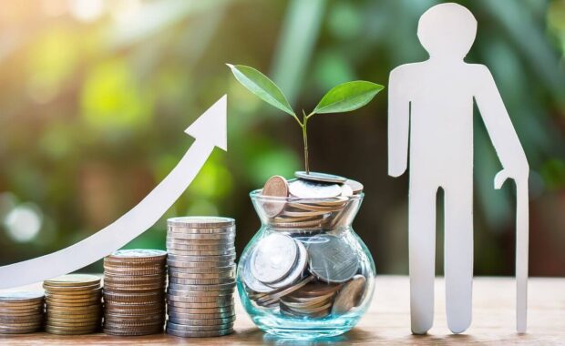 coins building up to profit interest for concept investment mutual fund finance and retirement