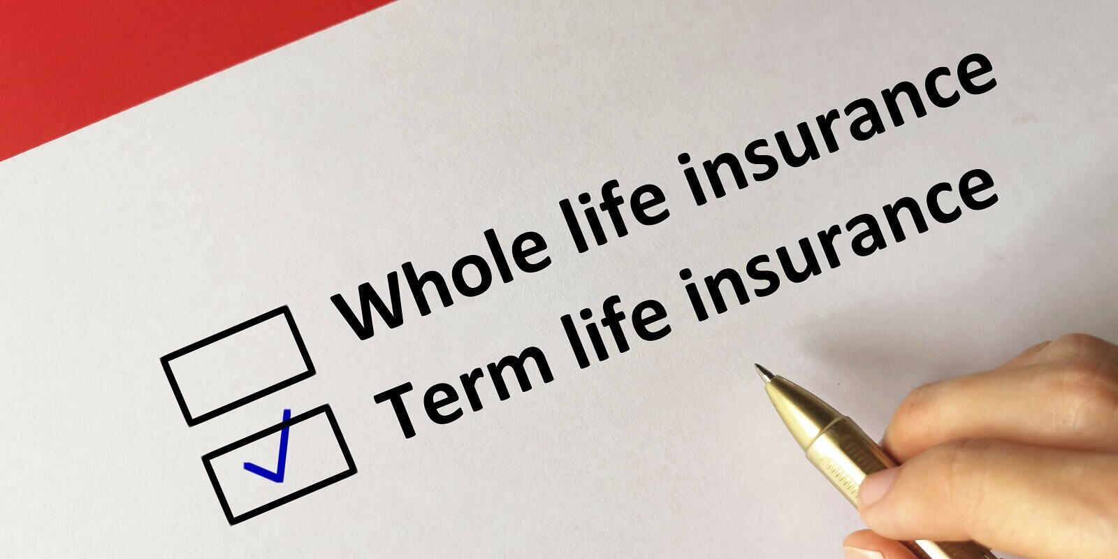 man selecting term life insurance over whole life insurance