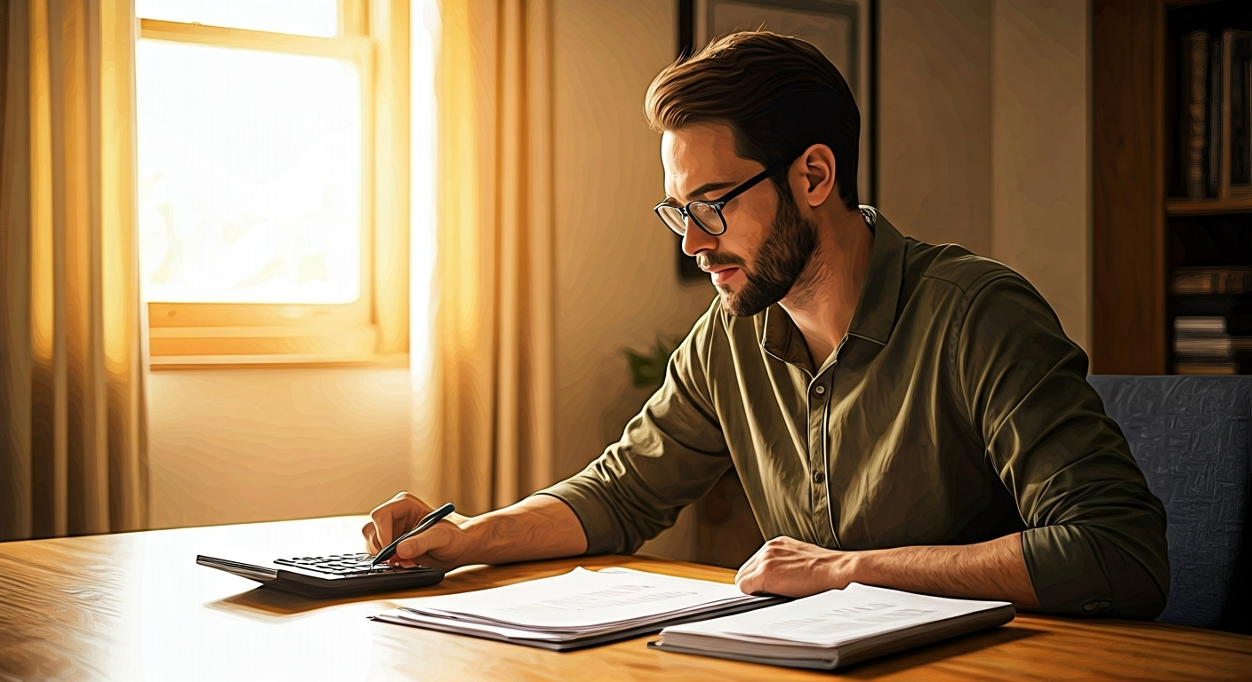 Person reviewing annuity statements