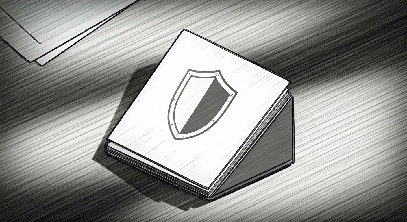 insurance booklet with shield symbol