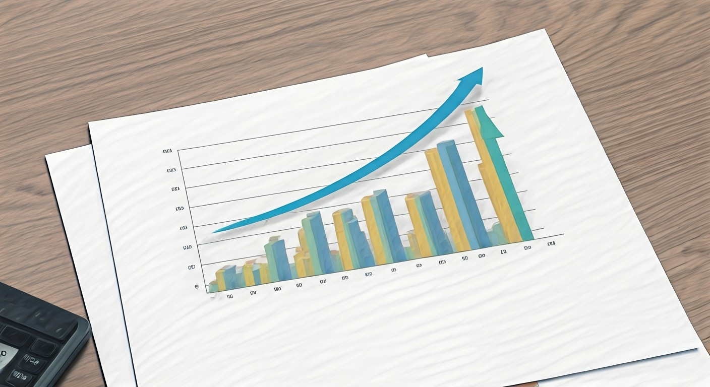 financial chart with growth arrows