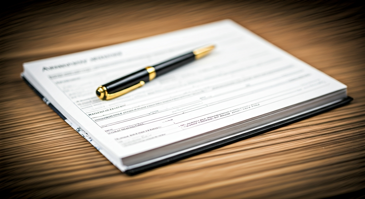 Desk with annuity documents sketch