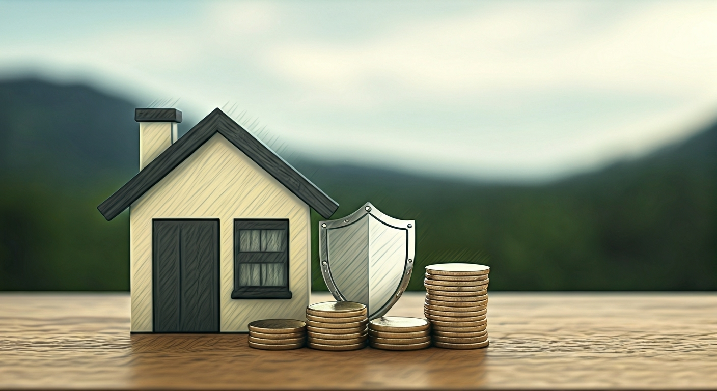 Home shielded with coins sketch