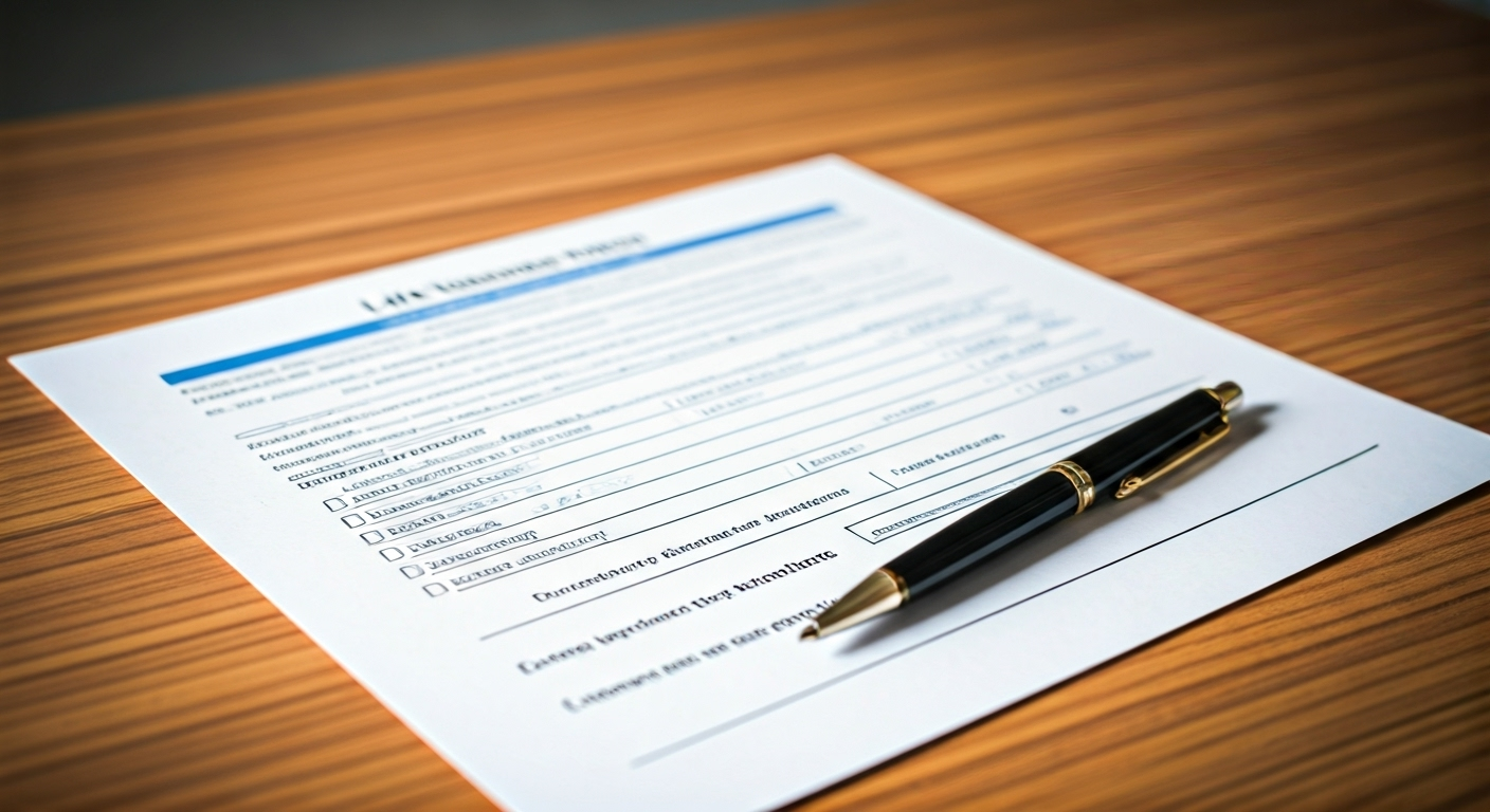 Close-up of insurance policy