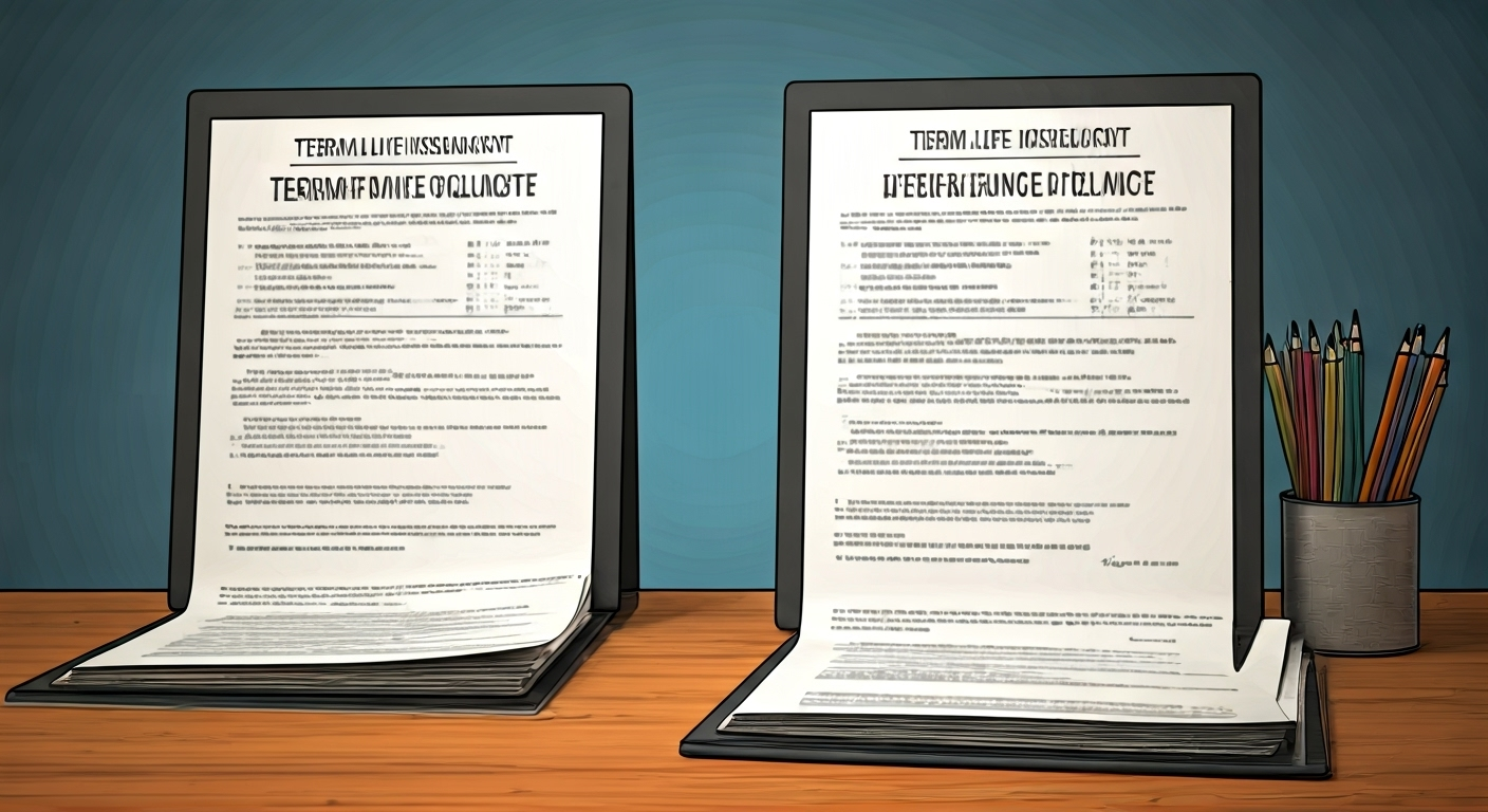 Term insurance policies on desk