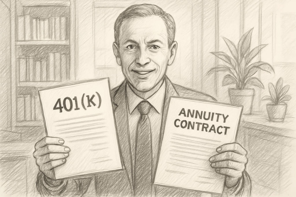 "A pencil sketch illustration showing the top portion of a person's head with wavy dark hair, set against a lightly shaded indoor background with sketched walls and furniture, drawn in a detailed black and white style."