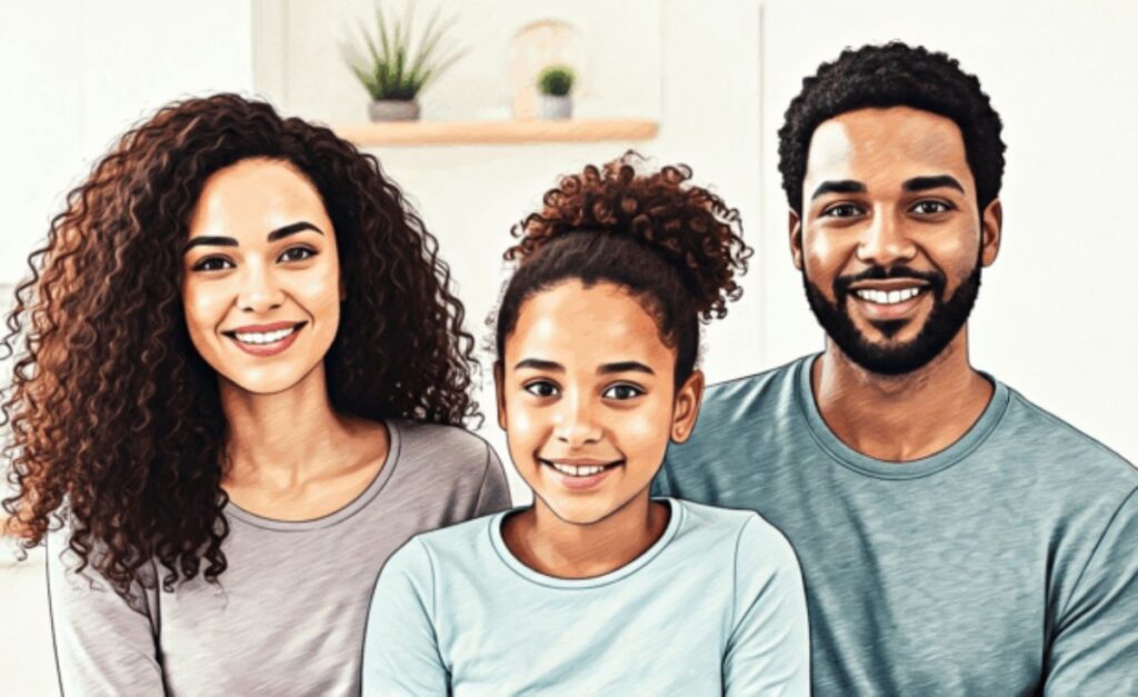 Family symbolizing insurance security