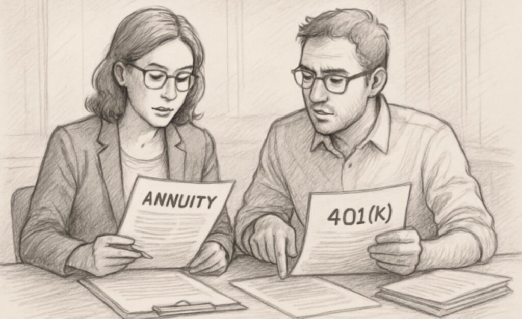 Universal annuities in comic form
