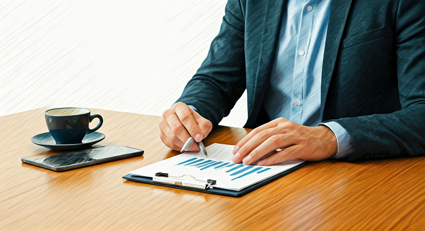 Person reviewing financial documents