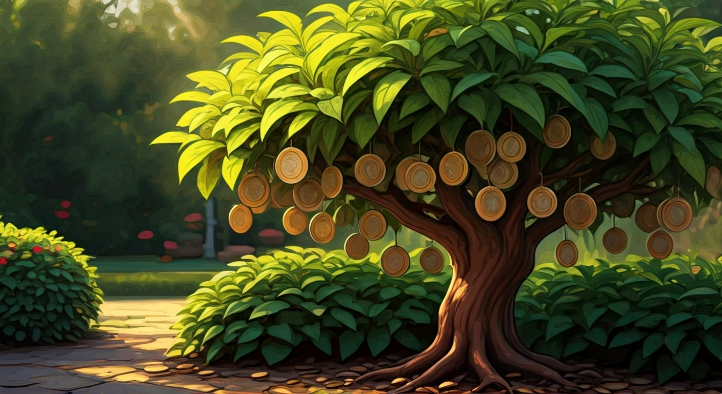 Tree with coins as fruit