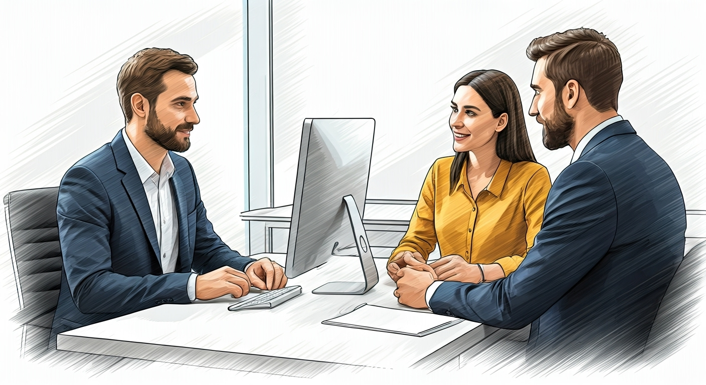 Family meets insurance advisor