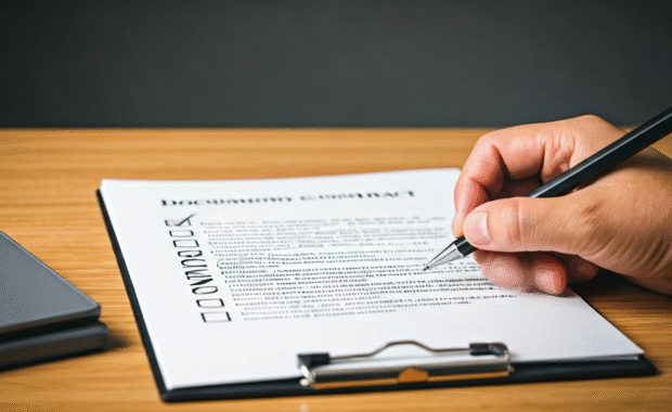 AI generated image showing man with a checklist