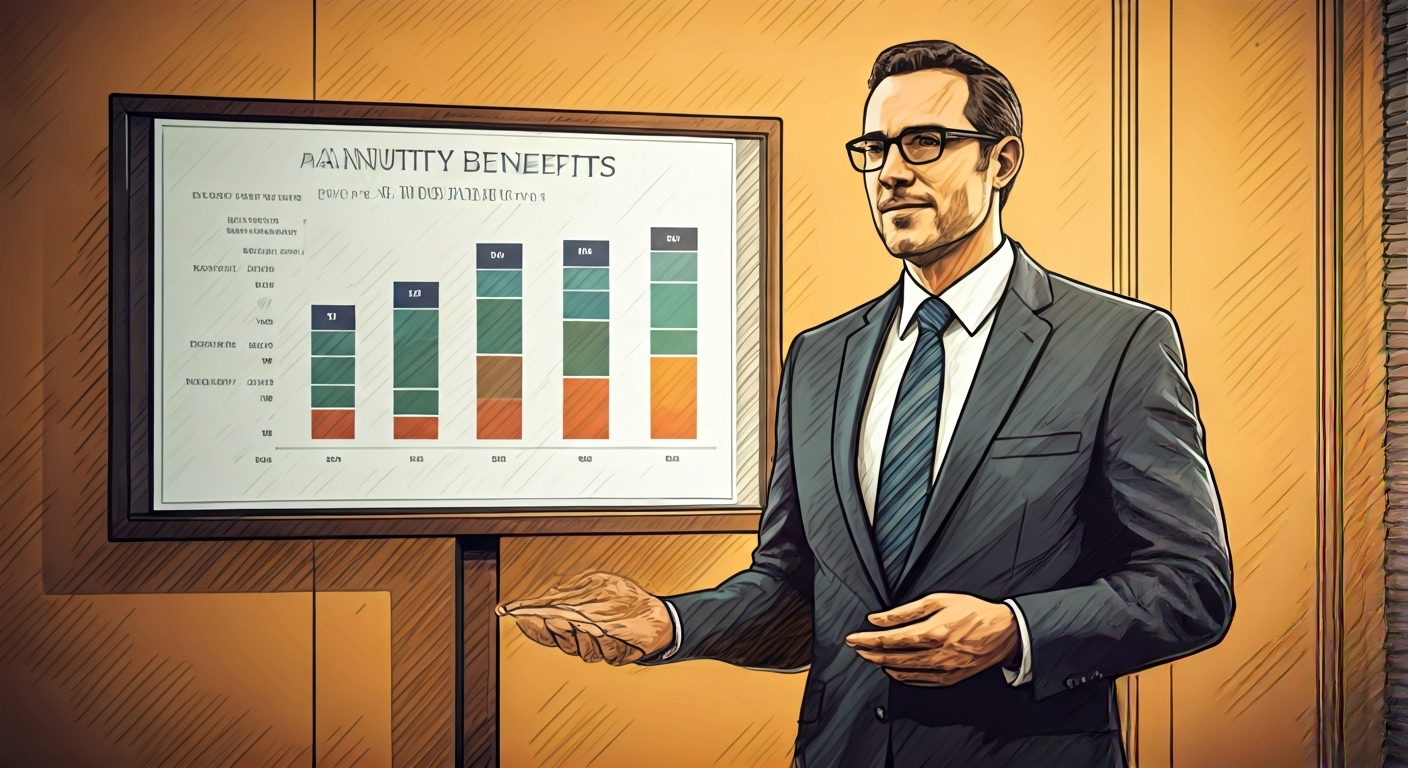 Advisor presenting annuity benefits