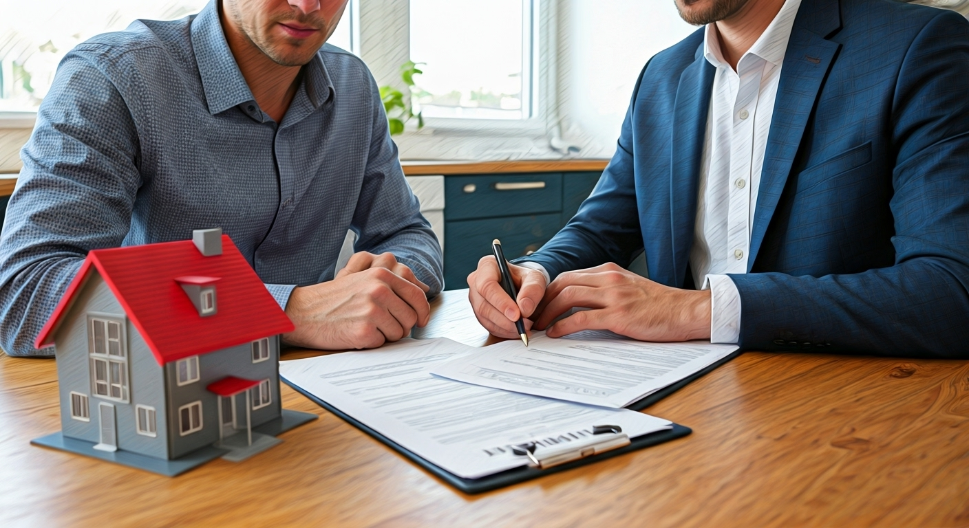 Couple reviews mortgage papers