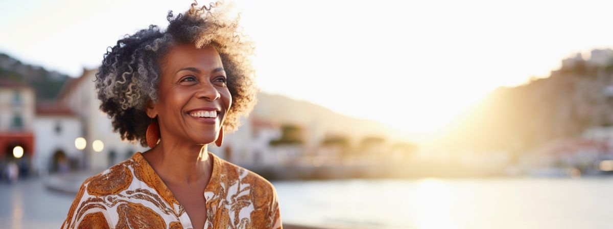 Middle Aged Woman Enjoying Her Retirement