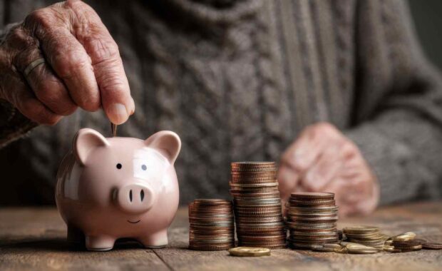 Saving Concept with Piggy Bank and Coins for Future Investment