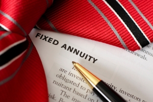 Fixed Annuity Text on A Paper with Pen