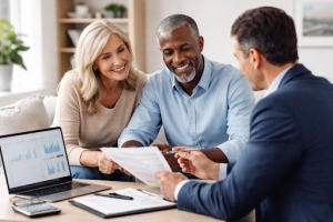 Financial Advisor Explaining MYGA to Pre-Retirees