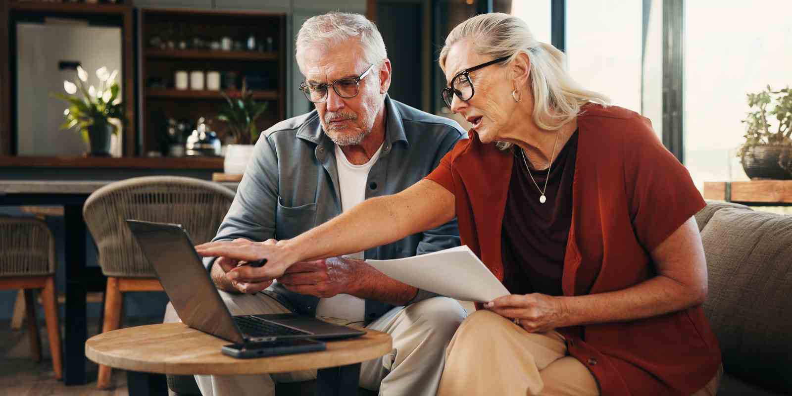 Senior Couple Checking MYGA Option for Retirement