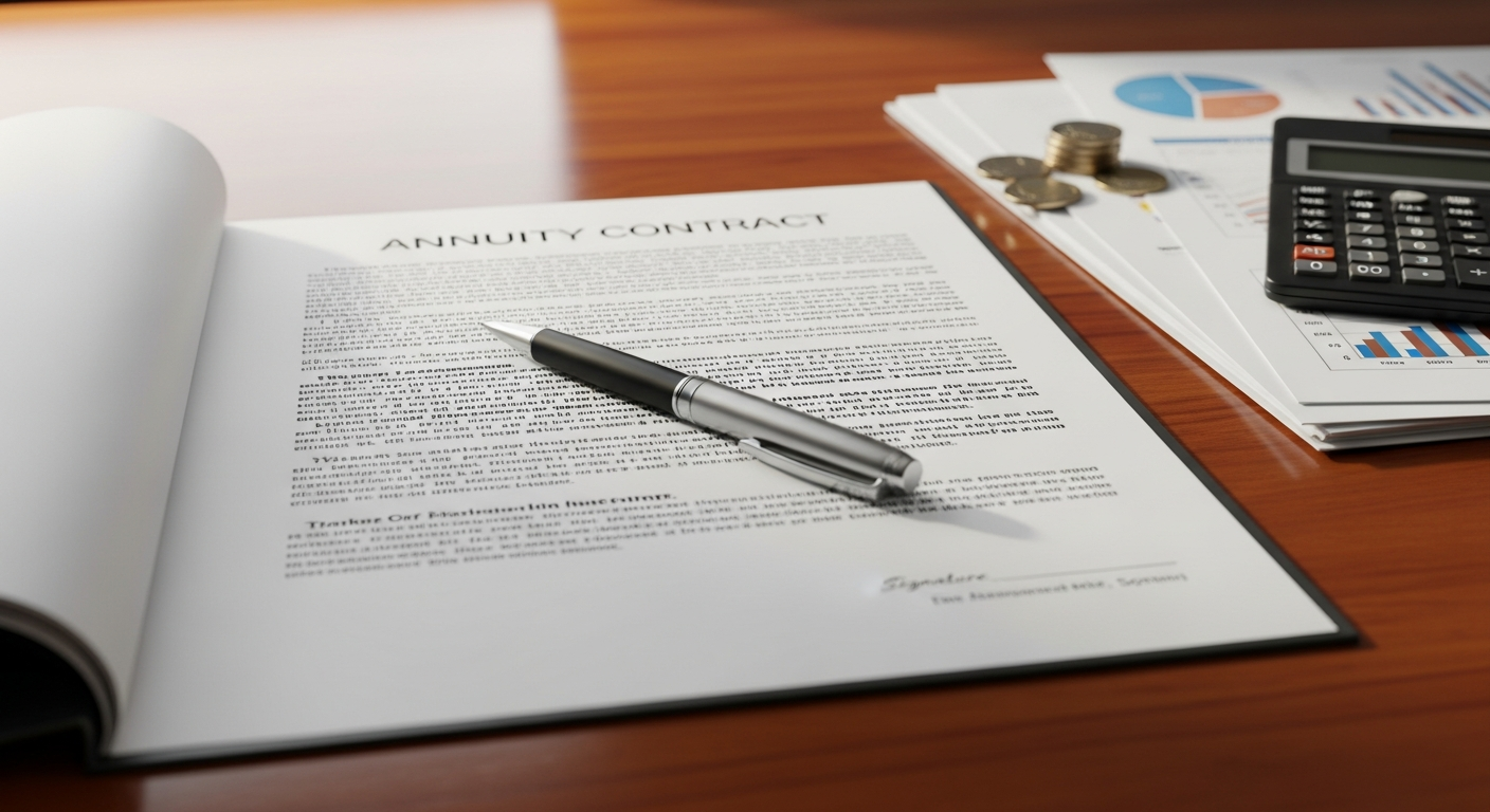 Annuity contract on desk