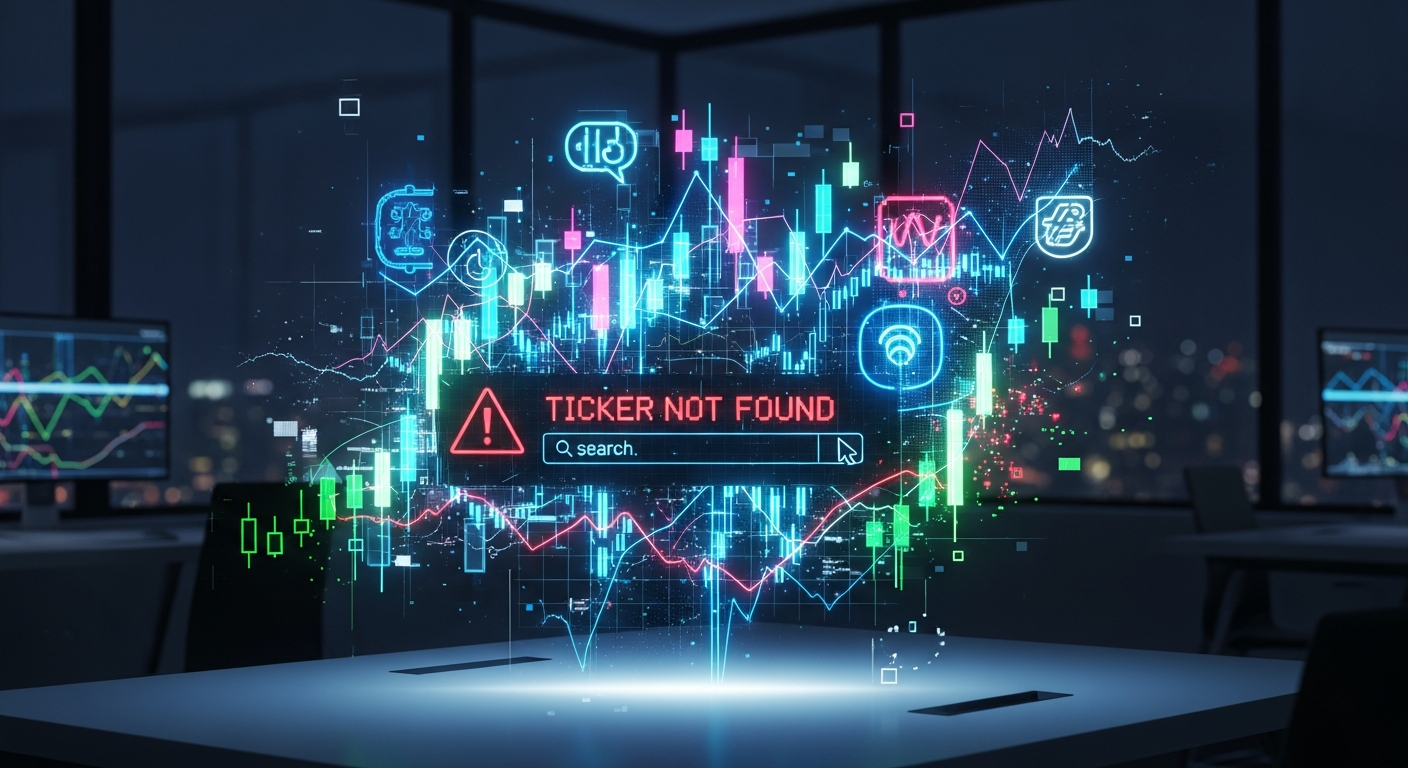 Abstract financial charts missing ticker symbol.