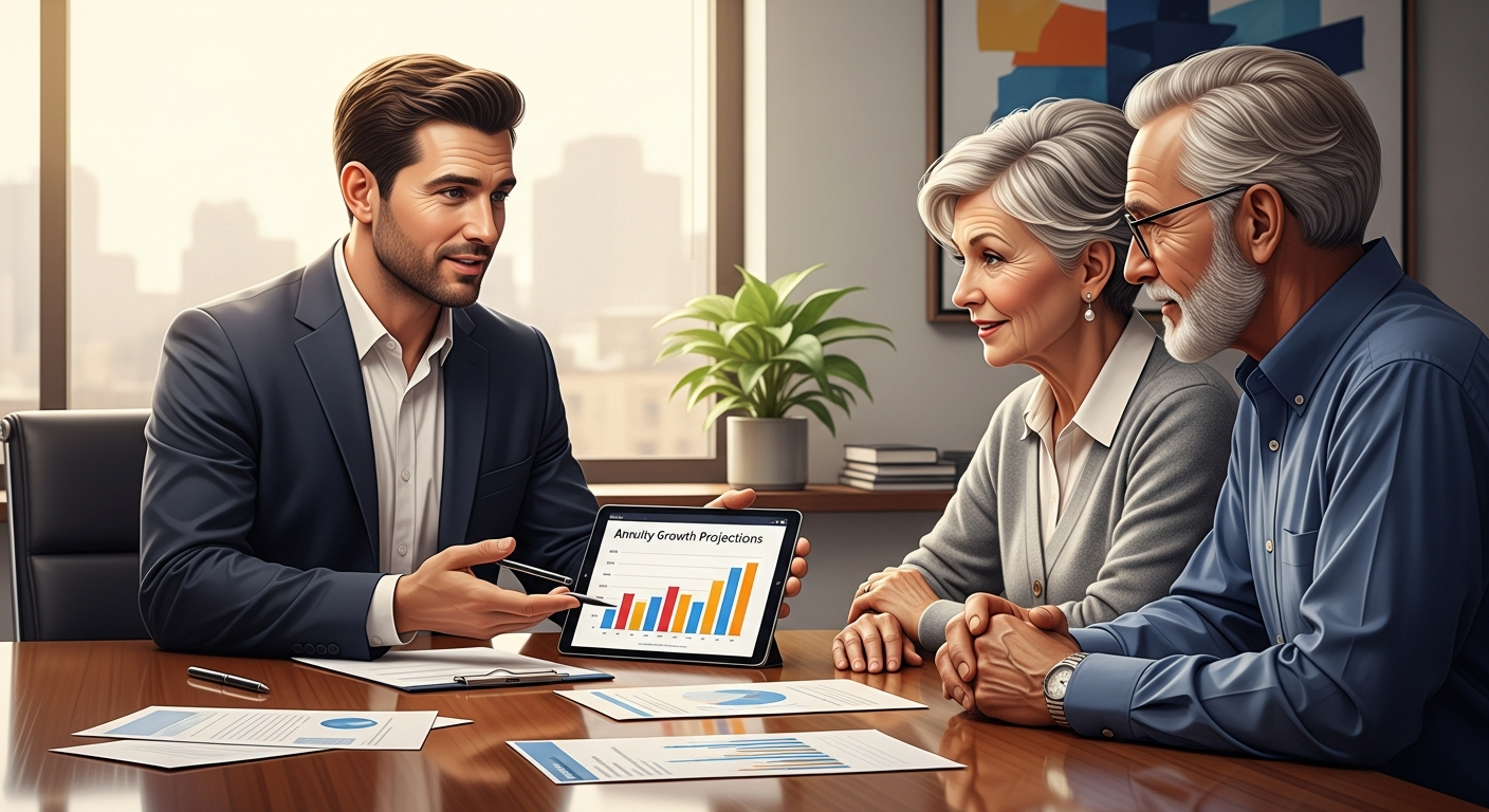 Advisor explaining annuities to couple