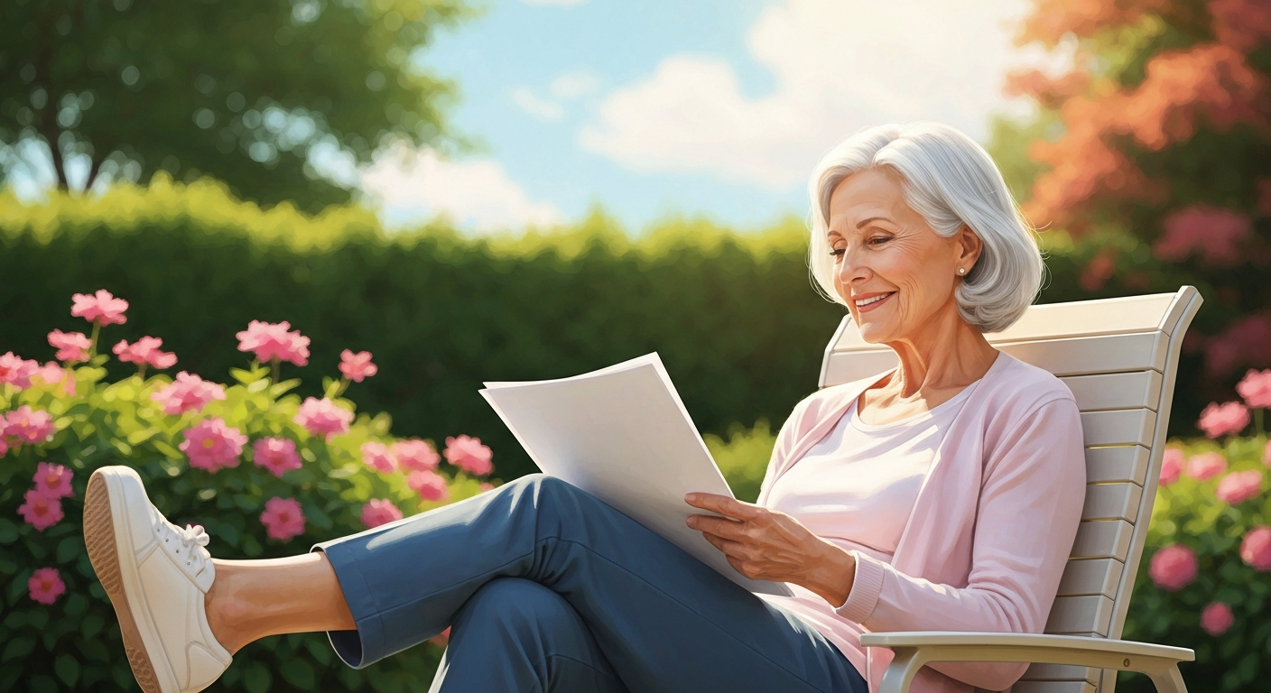 Retiree enjoying stress-free retirement