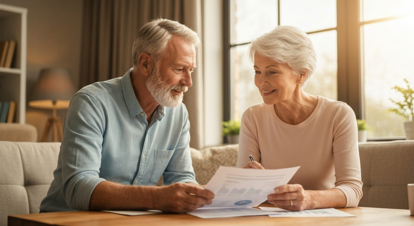 Couple planning retirement income