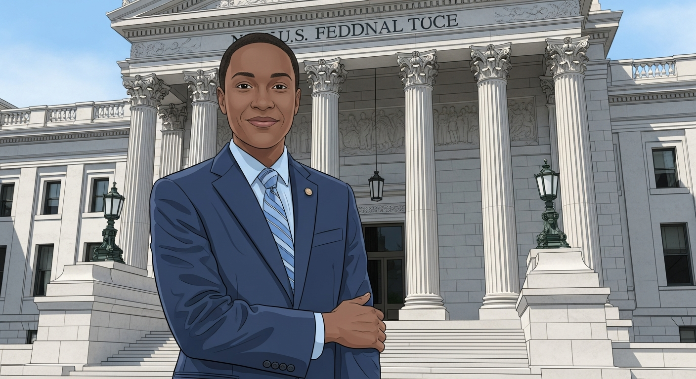 Confident federal employee outdoors