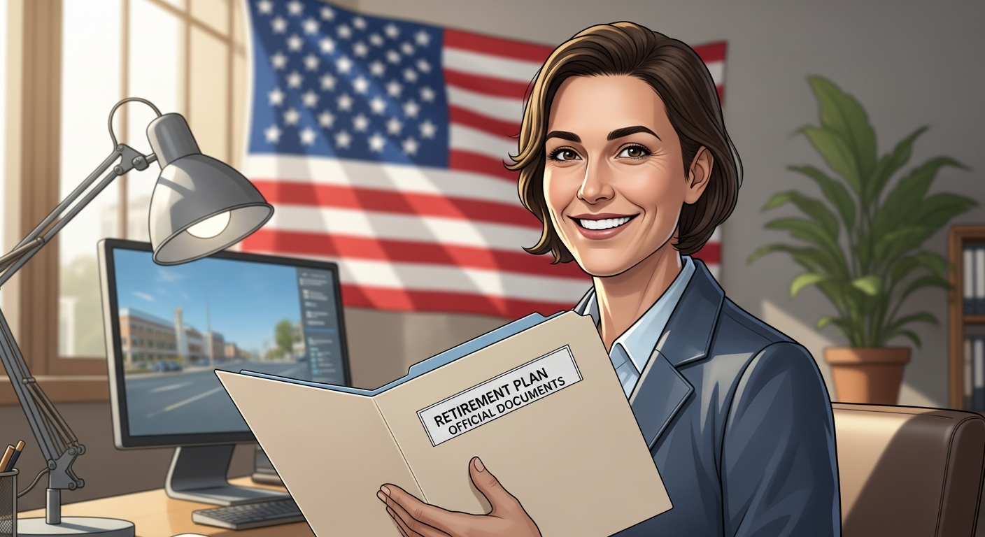 Federal employee with retirement folder