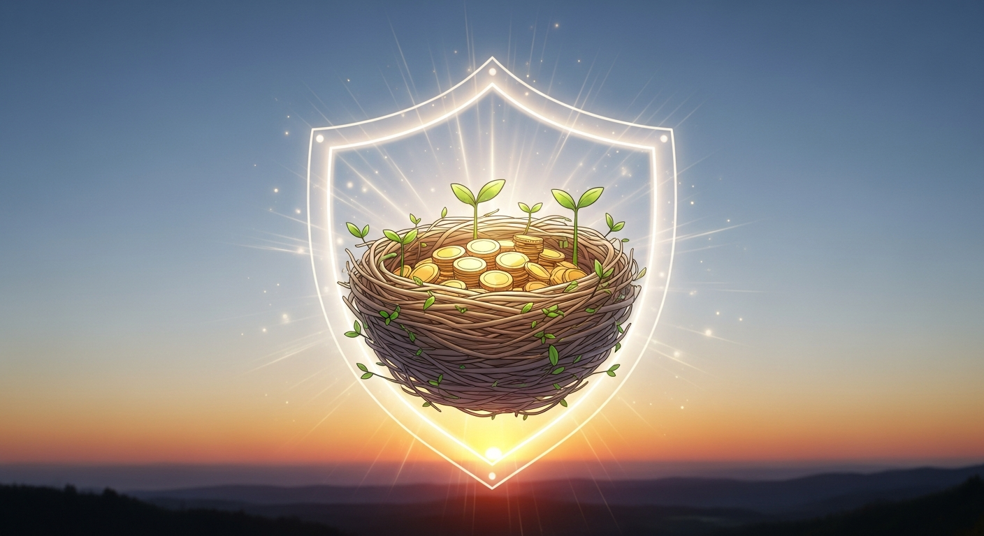 Protected retirement nest egg outdoors