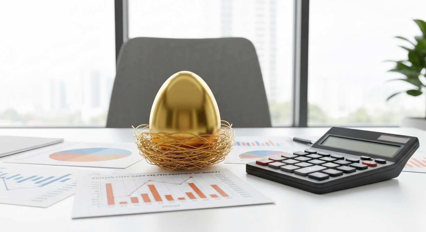 Golden nest egg with annuity charts