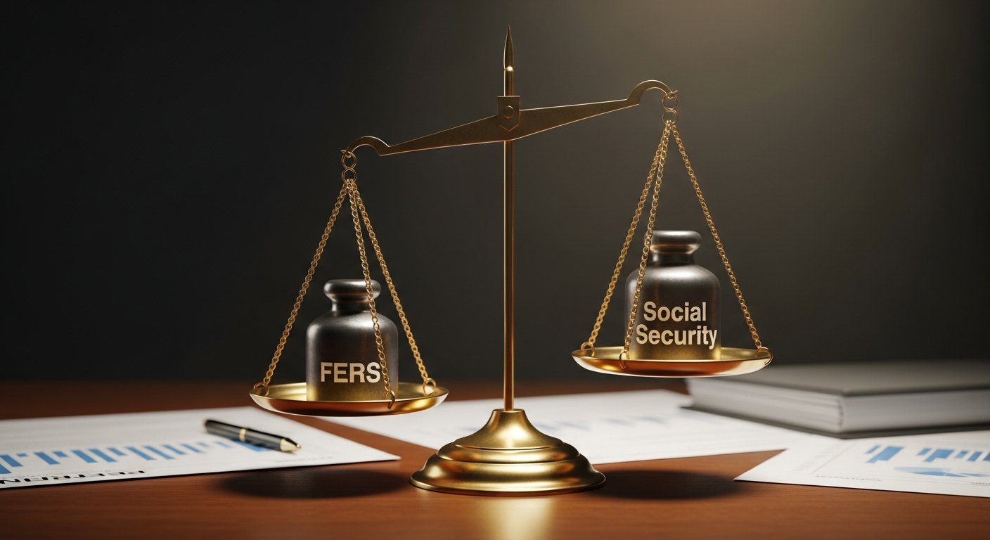 Balance scale FERS Social Security