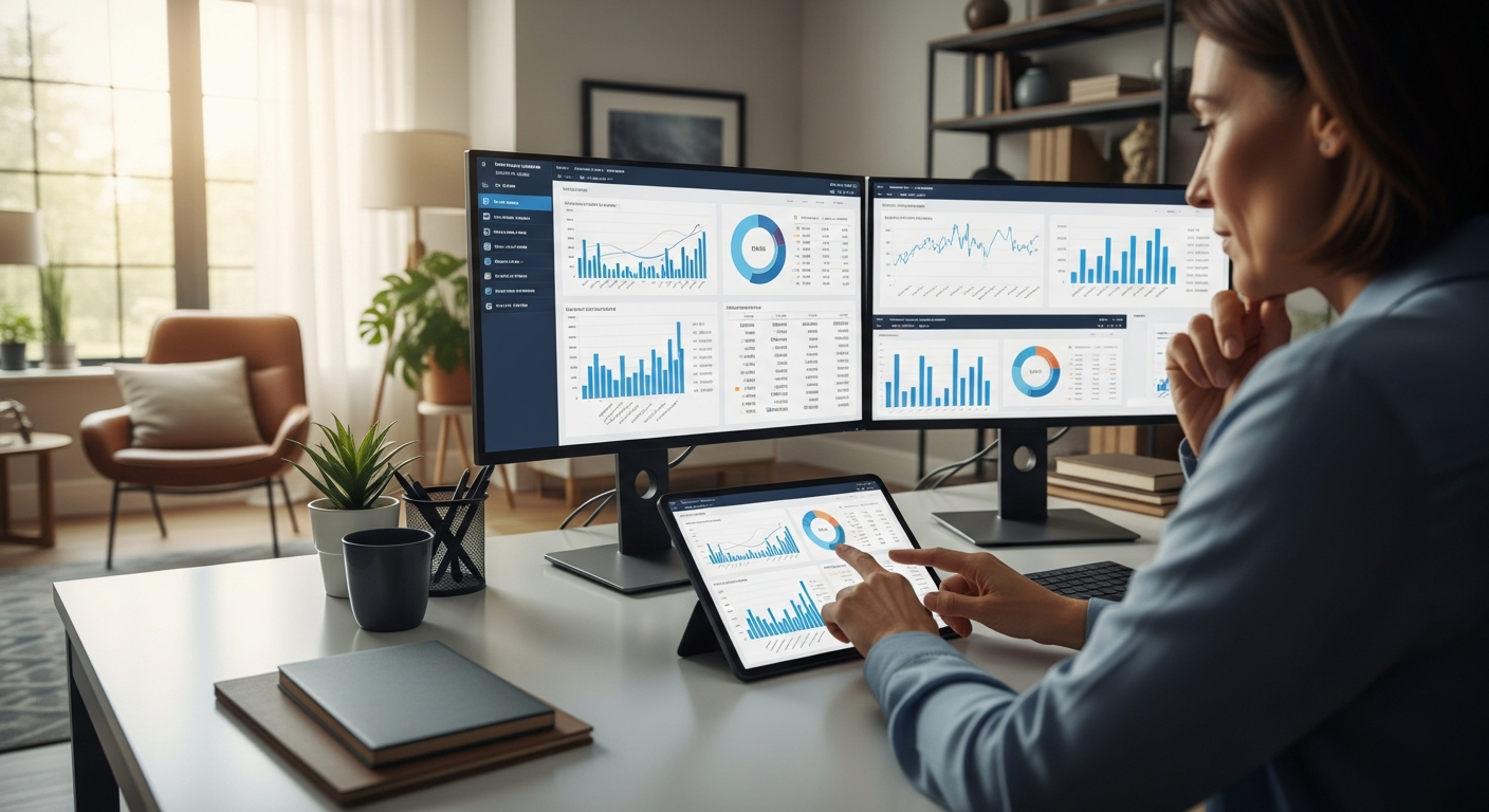 Person reviewing retirement options digitally
