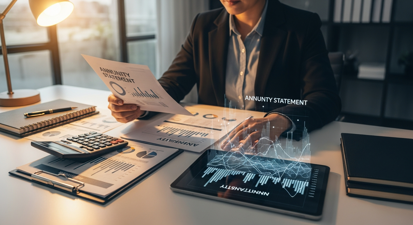 person reviewing annuity paperwork