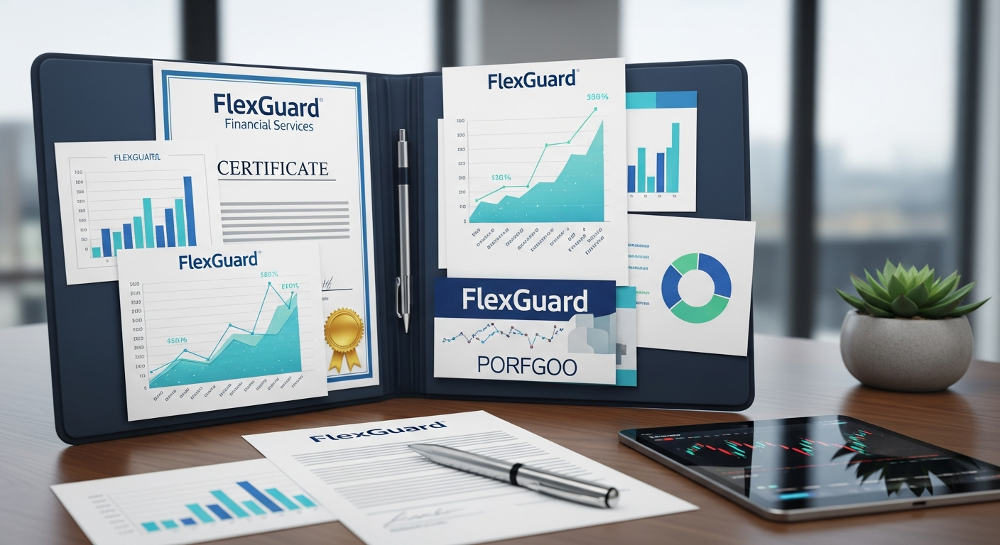 Stylized FlexGuard portfolio on desk