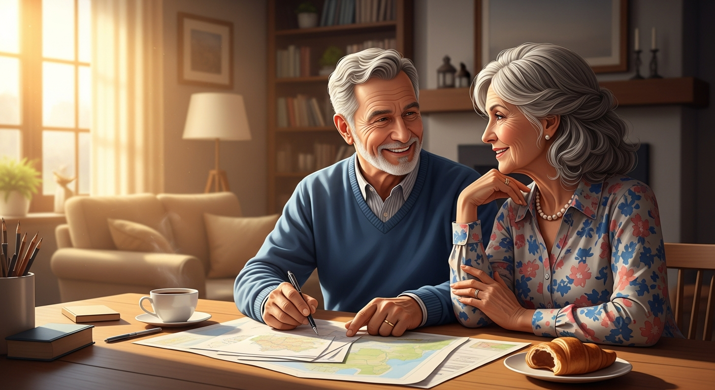 Retired couple planning future