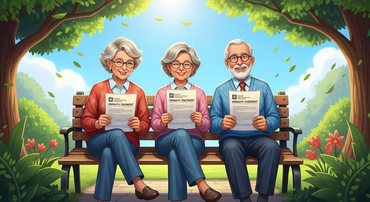 Retirees holding annuity statements
