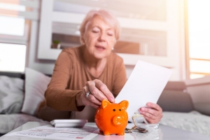 Senior Woman Saving Money for MYGA Investment
